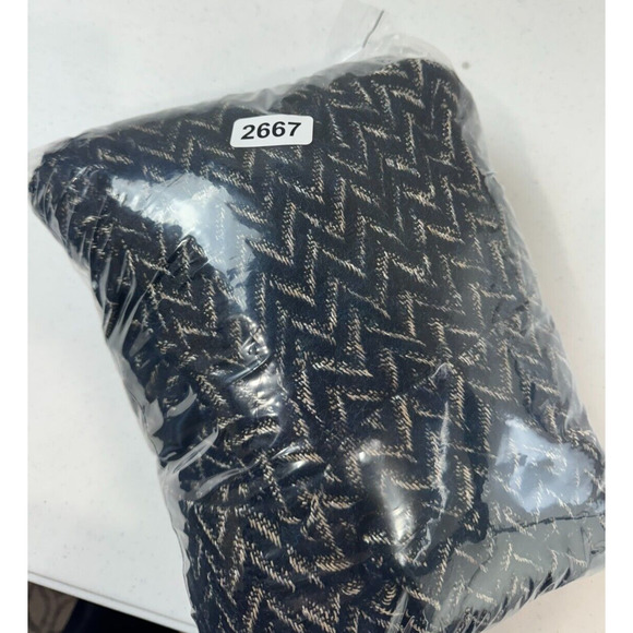 Diane Von‎ Furstenberg Trente Pea Coat Size 0 Navy/Tan Chevron Wool Mohair Blend - Picture 15 of 15